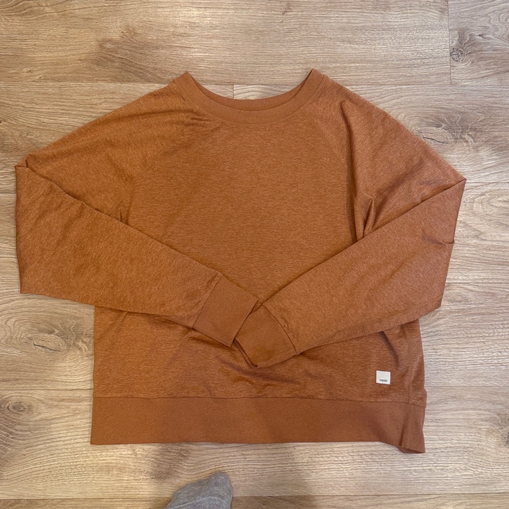 Vuori Rust  Orange Long Sleeve Halo Crew